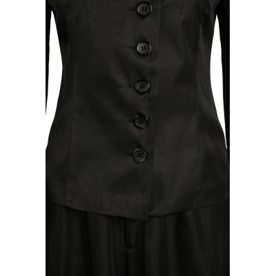 Beetlejuice 2024 Lydia Deetz Black Dress Suit Cosplay Costume Halloween Carnival Outfit