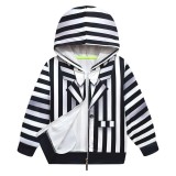 Beetlejuice (2024) Kids Children Black Stripe Hoodie Cosplay Costume Halloween Carnival Outfit