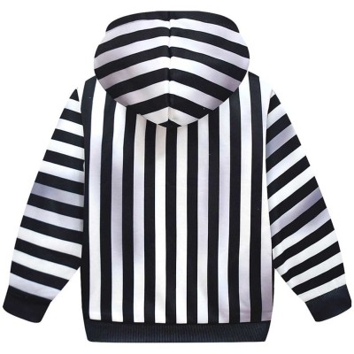 Beetlejuice (2024) Kids Children Black Stripe Hoodie Cosplay Costume Halloween Carnival Outfit