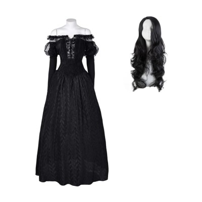 Beetlejuice 2024 Delores Black Organza Dress Suit Cosplay Costume Halloween Carnival Outfit