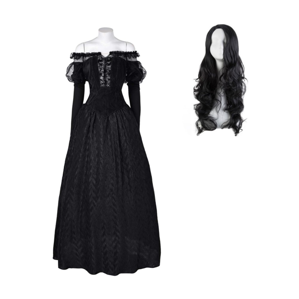 Beetlejuice 2024 Delores Black Organza Dress Suit Cosplay Costume Halloween Carnival Outfit