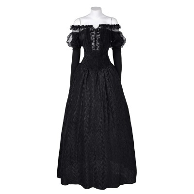 Beetlejuice 2024 Delores Black Organza Dress Suit Cosplay Costume Halloween Carnival Outfit