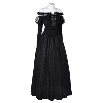 Beetlejuice 2024 Delores Black Organza Dress Suit Cosplay Costume Halloween Carnival Outfit