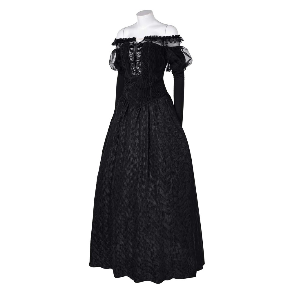 Beetlejuice 2024 Delores Black Organza Dress Suit Cosplay Costume Halloween Carnival Outfit
