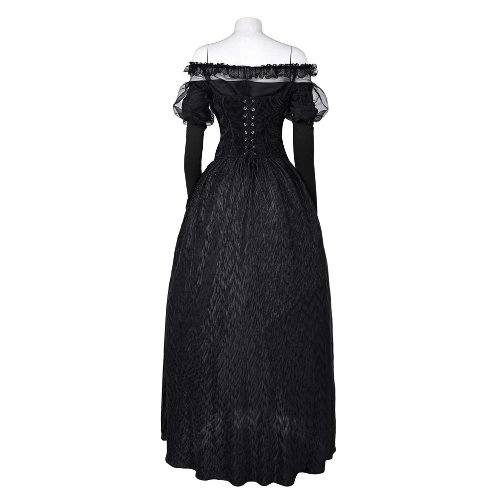 Beetlejuice 2024 Delores Black Organza Dress Suit Cosplay Costume Halloween Carnival Outfit