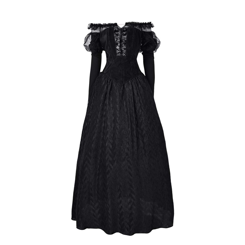 Beetlejuice 2024 Delores Black Organza Dress Suit Cosplay Costume Halloween Carnival Outfit
