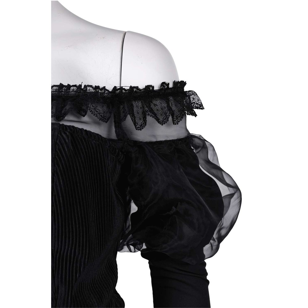 Beetlejuice 2024 Delores Black Organza Dress Suit Cosplay Costume Halloween Carnival Outfit