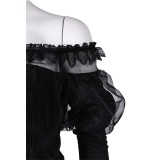 Beetlejuice 2024 Delores Black Organza Dress Suit Cosplay Costume Halloween Carnival Outfit