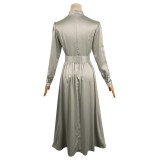 Beetlejuice 2024 Astrid Women Silver Dress Suit Cosplay Costume Halloween Carnival Outfit