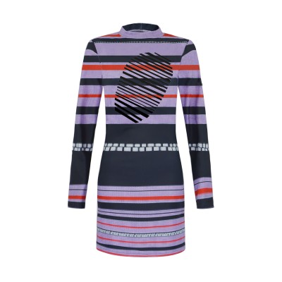 Beetlejuice 2024 Astrid Deetz Women Purple Gothic Striped Dress Suit Cosplay Costume Halloween Carnival Outfit