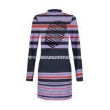 Beetlejuice 2024 Astrid Deetz Women Purple Gothic Striped Dress Suit Cosplay Costume Halloween Carnival Outfit