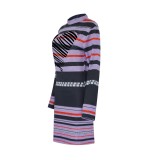 Beetlejuice 2024 Astrid Deetz Women Purple Gothic Striped Dress Suit Cosplay Costume Halloween Carnival Outfit