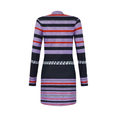 Beetlejuice 2024 Astrid Deetz Women Purple Gothic Striped Dress Suit Cosplay Costume Halloween Carnival Outfit