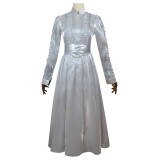 Beetlejuice 2024 Astrid Deetz Silver Organza Dress Suit Cosplay Costume Halloween Carnival Outfit