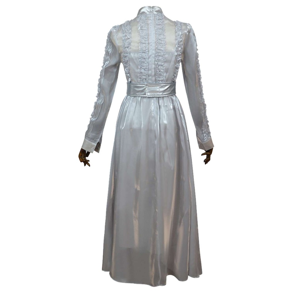 Beetlejuice 2024 Astrid Deetz Silver Organza Dress Suit Cosplay Costume Halloween Carnival Outfit