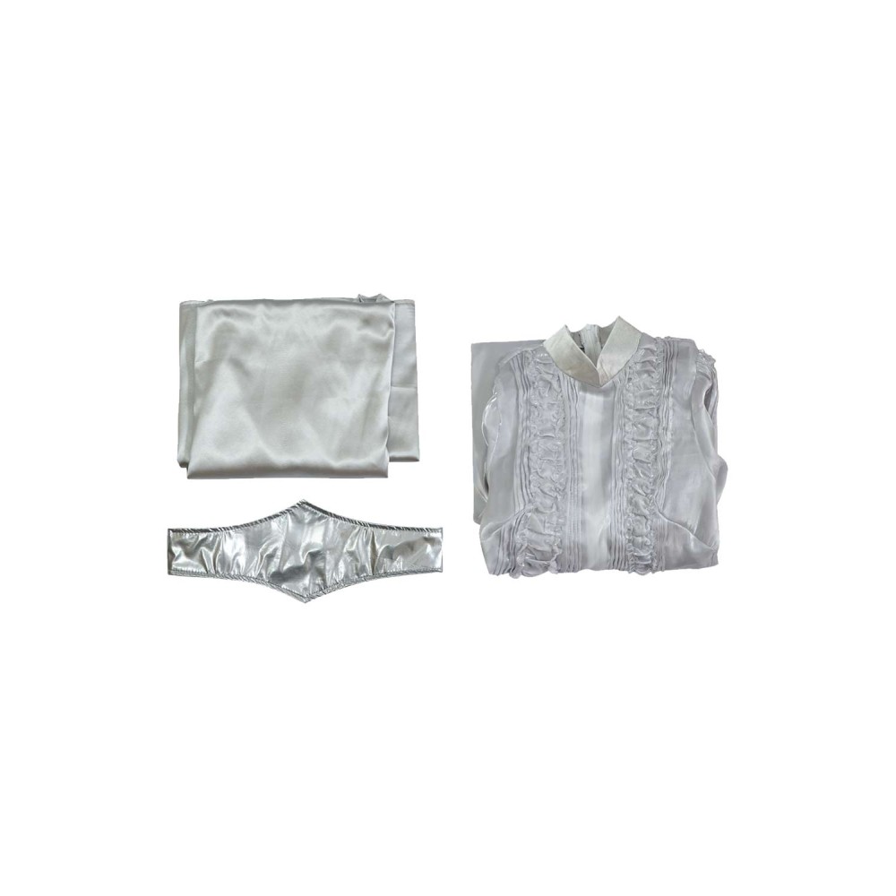 Beetlejuice 2024 Astrid Deetz Silver Organza Dress Suit Cosplay Costume Halloween Carnival Outfit