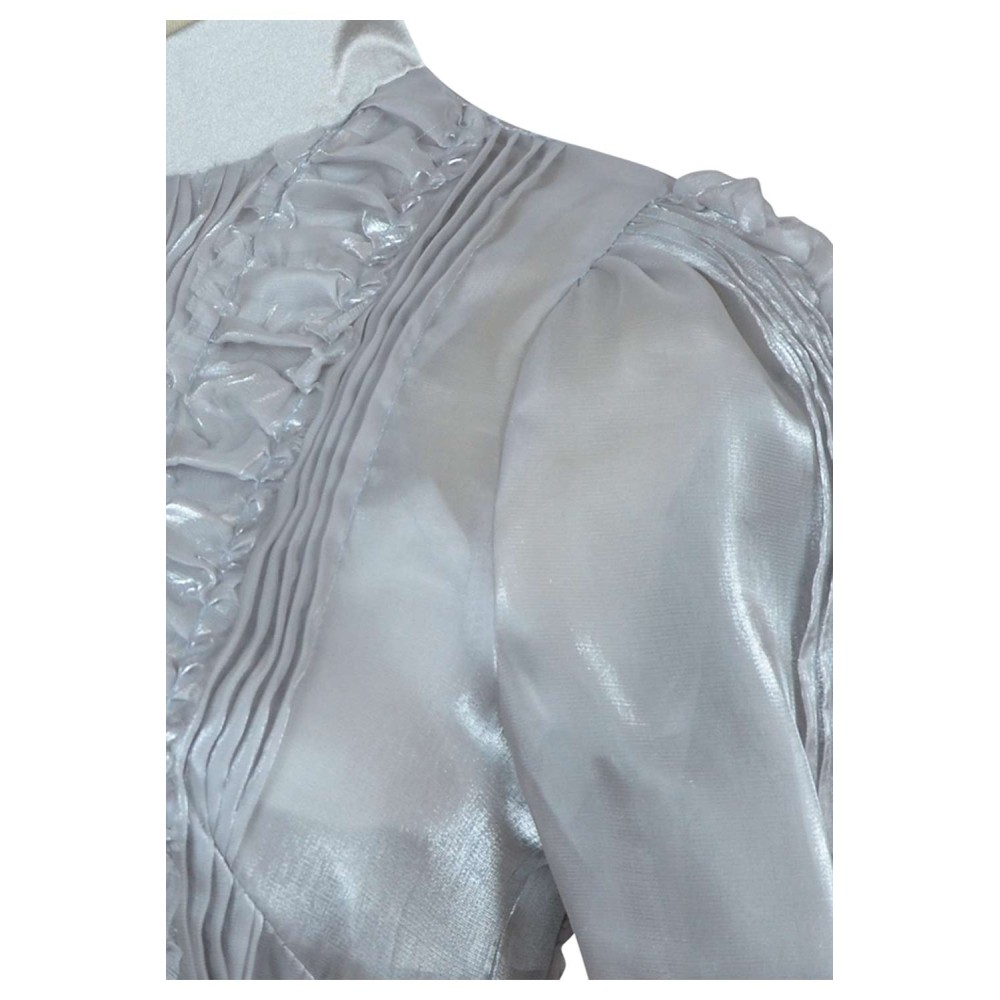 Beetlejuice 2024 Astrid Deetz Silver Organza Dress Suit Cosplay Costume Halloween Carnival Outfit