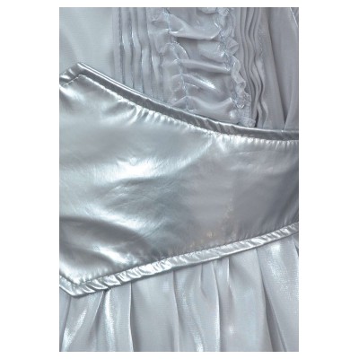Beetlejuice 2024 Astrid Deetz Silver Organza Dress Suit Cosplay Costume Halloween Carnival Outfit