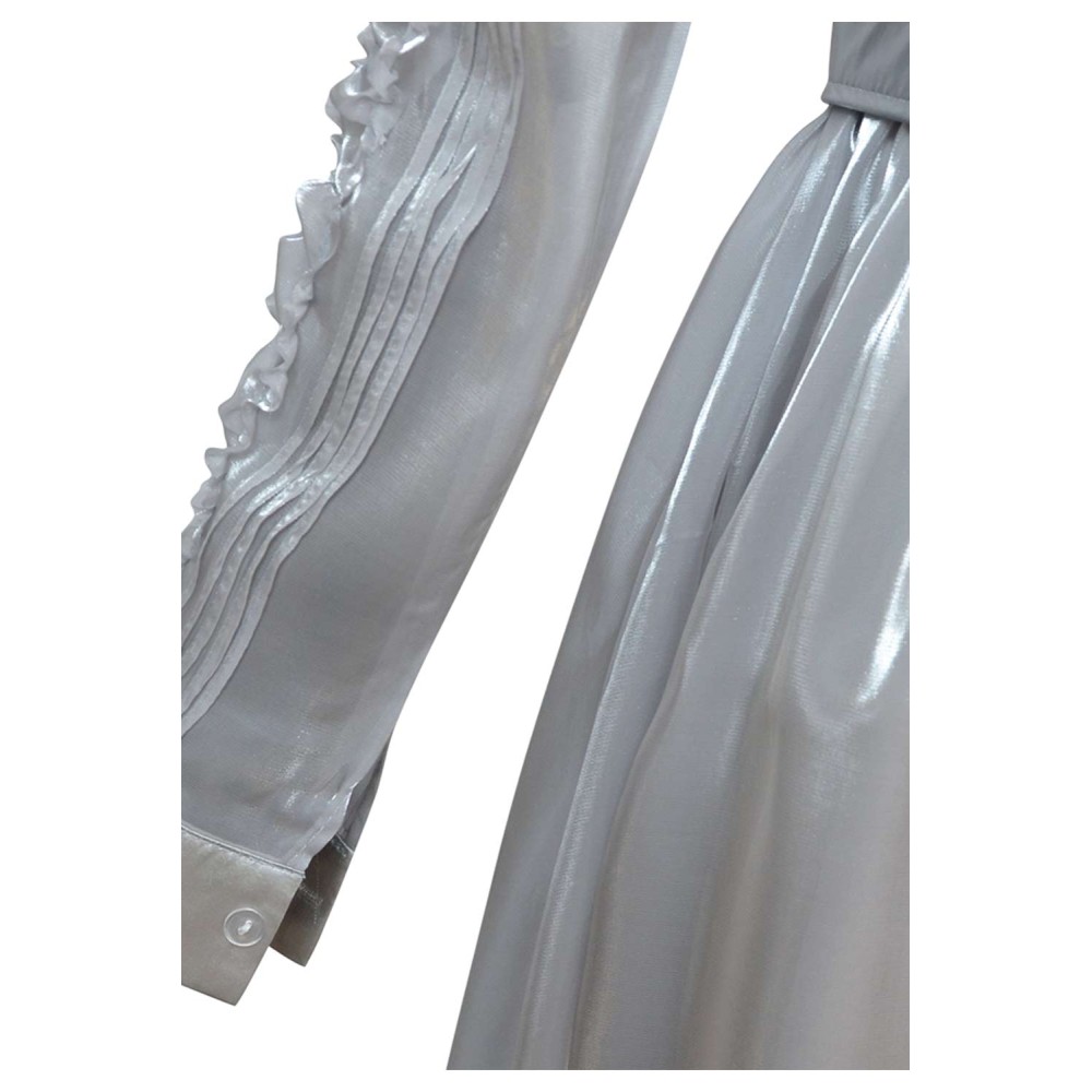 Beetlejuice 2024 Astrid Deetz Silver Organza Dress Suit Cosplay Costume Halloween Carnival Outfit