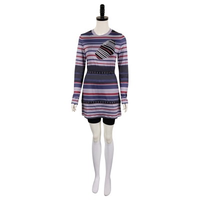 Beetlejuice 2024 Astrid Deetz Purple Dress Set Suit Cosplay Costume Halloween Carnival Outfit