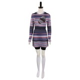 Beetlejuice 2024 Astrid Deetz Purple Dress Set Suit Cosplay Costume Halloween Carnival Outfit
