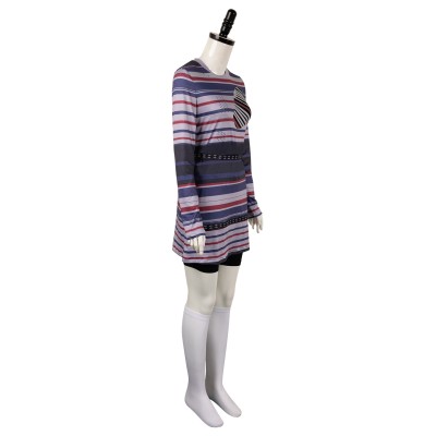 Beetlejuice 2024 Astrid Deetz Purple Dress Set Suit Cosplay Costume Halloween Carnival Outfit