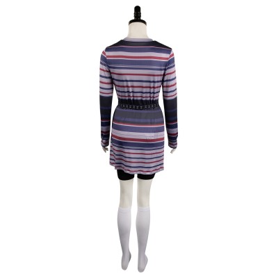 Beetlejuice 2024 Astrid Deetz Purple Dress Set Suit Cosplay Costume Halloween Carnival Outfit