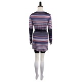Beetlejuice 2024 Astrid Deetz Purple Dress Set Suit Cosplay Costume Halloween Carnival Outfit