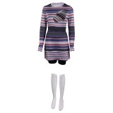 Beetlejuice 2024 Astrid Deetz Purple Dress Set Suit Cosplay Costume Halloween Carnival Outfit