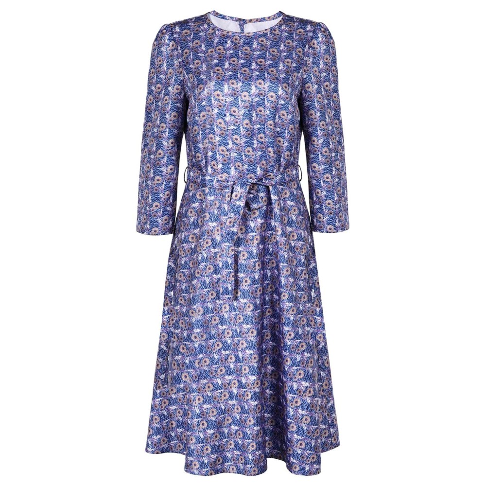 Beetlejuice 2024 Astrid Deetz Floral Printed Blue Dress Suit Cosplay Costume Halloween Carnival Outfit