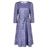Beetlejuice 2024 Astrid Deetz Floral Printed Blue Dress Suit Cosplay Costume Halloween Carnival Outfit
