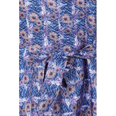 Beetlejuice 2024 Astrid Deetz Floral Printed Blue Dress Suit Cosplay Costume Halloween Carnival Outfit