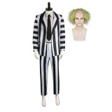 Beetlejuice 2024 ArchMage Beetlejuice Striped Set Suit Cosplay Costume Halloween Carnival Outfit