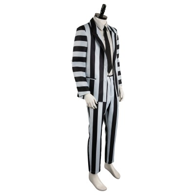 Beetlejuice 2024 ArchMage Beetlejuice Striped Set Suit Cosplay Costume Halloween Carnival Outfit