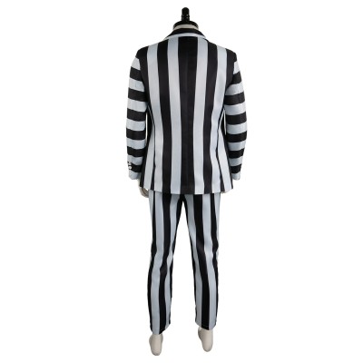 Beetlejuice 2024 ArchMage Beetlejuice Striped Set Suit Cosplay Costume Halloween Carnival Outfit