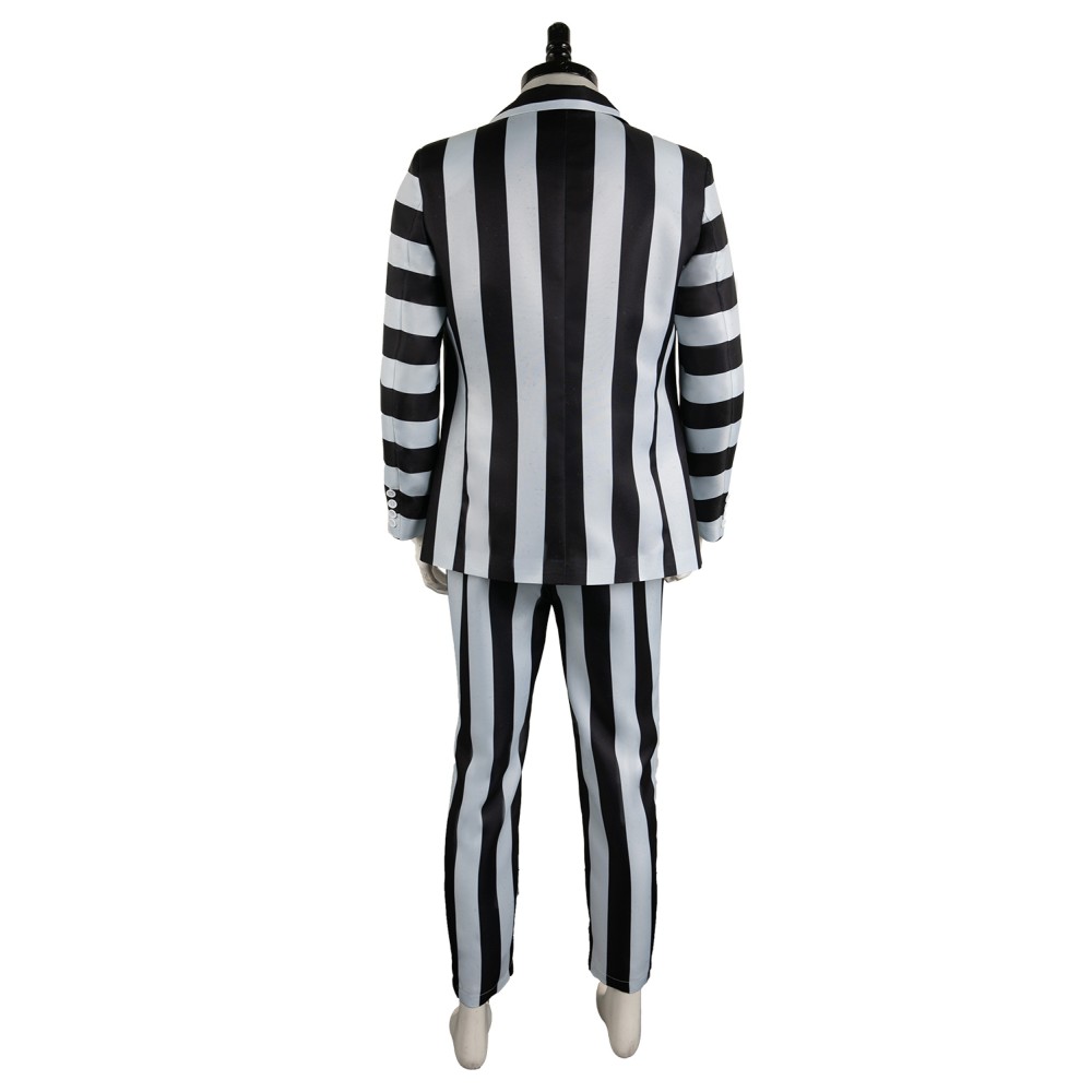 Beetlejuice 2024 ArchMage Beetlejuice Striped Set Suit Cosplay Costume Halloween Carnival Outfit