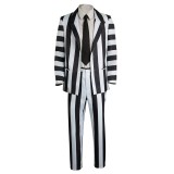Beetlejuice 2024 ArchMage Beetlejuice Striped Set Suit Cosplay Costume Halloween Carnival Outfit