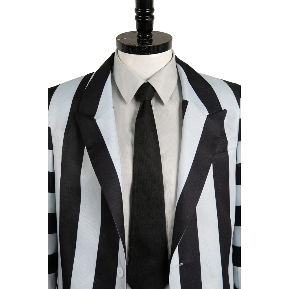Beetlejuice 2024 ArchMage Beetlejuice Striped Set Suit Cosplay Costume Halloween Carnival Outfit