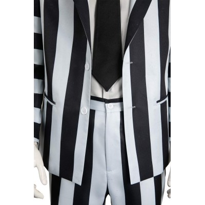 Beetlejuice 2024 ArchMage Beetlejuice Striped Set Suit Cosplay Costume Halloween Carnival Outfit