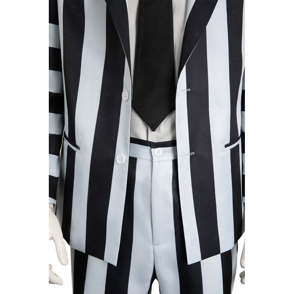 Beetlejuice 2024 ArchMage Beetlejuice Striped Set Suit Cosplay Costume Halloween Carnival Outfit