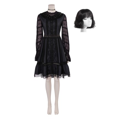 Beetlejuice 2 Lydia Deetz Musical Lace Dress Suit Cosplay Costume Halloween Carnival Outfit