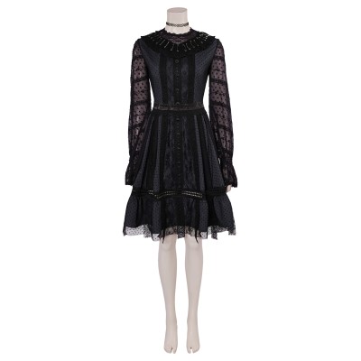 Beetlejuice 2 Lydia Deetz Musical Lace Dress Suit Cosplay Costume Halloween Carnival Outfit