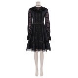 Beetlejuice 2 Lydia Deetz Musical Lace Dress Suit Cosplay Costume Halloween Carnival Outfit