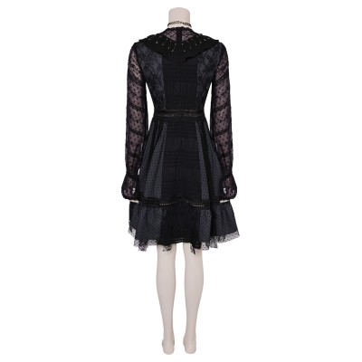 Beetlejuice 2 Lydia Deetz Musical Lace Dress Suit Cosplay Costume Halloween Carnival Outfit