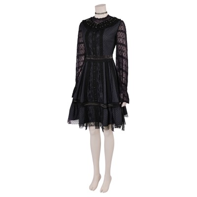 Beetlejuice 2 Lydia Deetz Musical Lace Dress Suit Cosplay Costume Halloween Carnival Outfit
