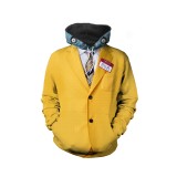 Beetlejuice 2 Bob-Shrinker Shrunken Head Yellow Pullover Hoodie Cosplay Costume Halloween Carnival Outfit