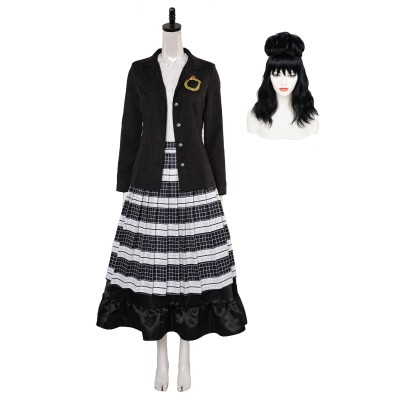 Beetlejuice 2 (2024) Lydia Deetz Pleated Skirt Set Suit Cosplay Costume Halloween Carnival Outfit