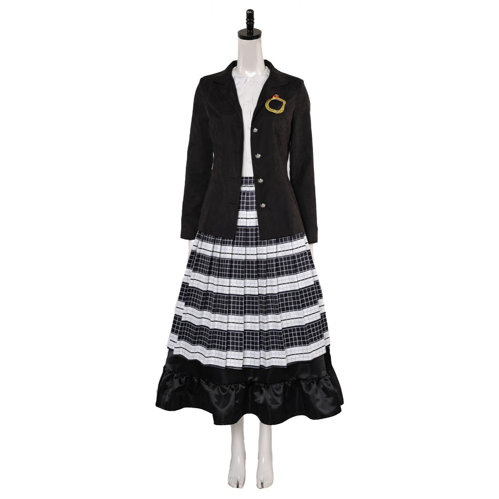 Beetlejuice 2 (2024) Lydia Deetz Pleated Skirt Set Suit Cosplay Costume Halloween Carnival Outfit