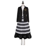 Beetlejuice 2 (2024) Lydia Deetz Pleated Skirt Set Suit Cosplay Costume Halloween Carnival Outfit