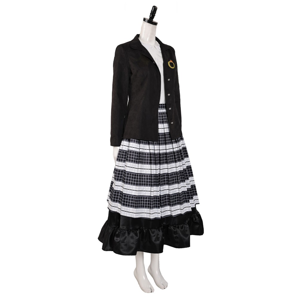Beetlejuice 2 (2024) Lydia Deetz Pleated Skirt Set Suit Cosplay Costume Halloween Carnival Outfit